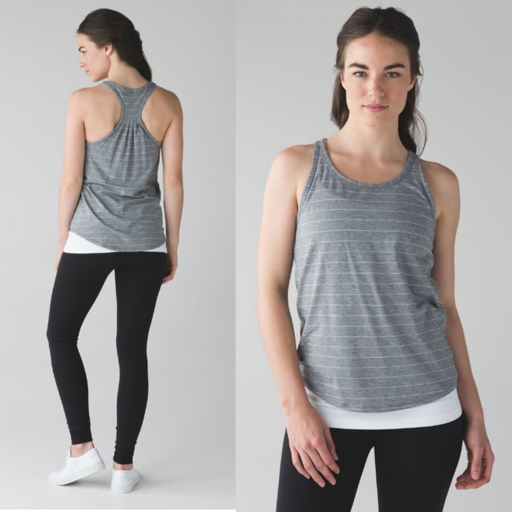 Lululemon Yogi Everyday Tank Grey Stripe Size 4